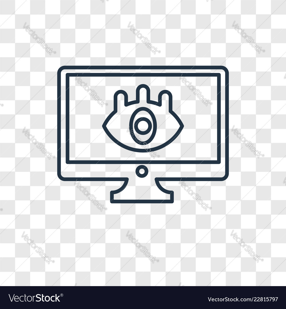 Monitoring concept linear icon isolated