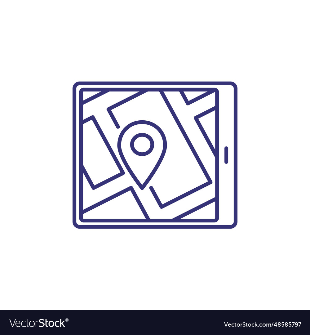 Navigator line icon mark pointer on gadget screen