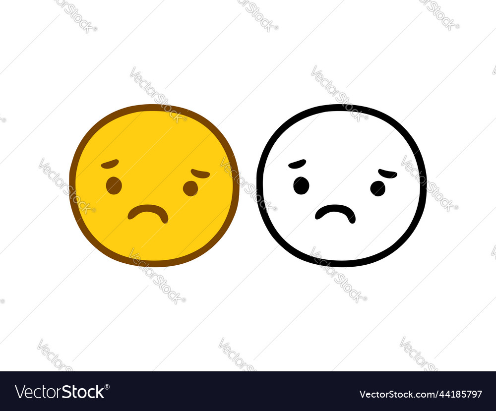 Sad Gesicht Emoticon im doodle Stil isoliert vector image Sad Gesicht Emoticon im doodle Stil isoliert