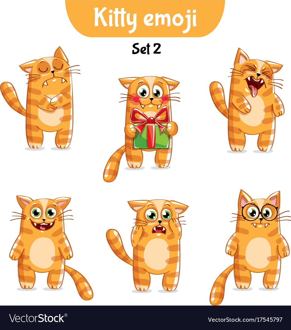 Set of cute cat characters set 2 Royalty Free Vector Image