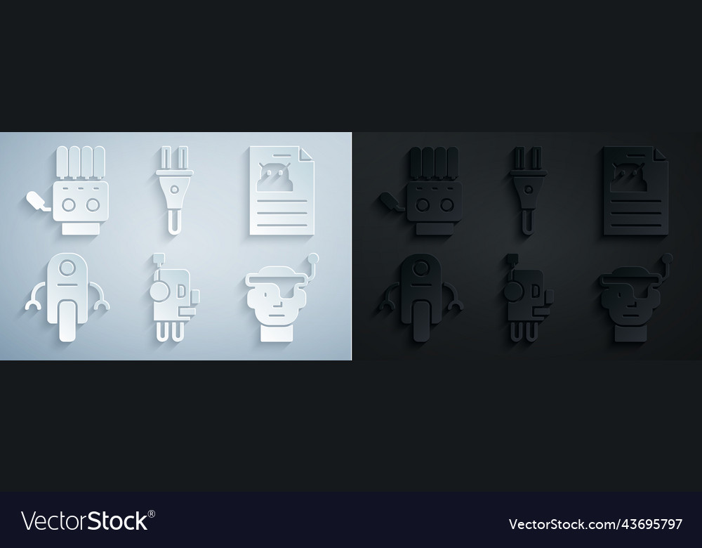 Set robot technical specification smart glasses Vector Image Set robot technical specification smart glasses