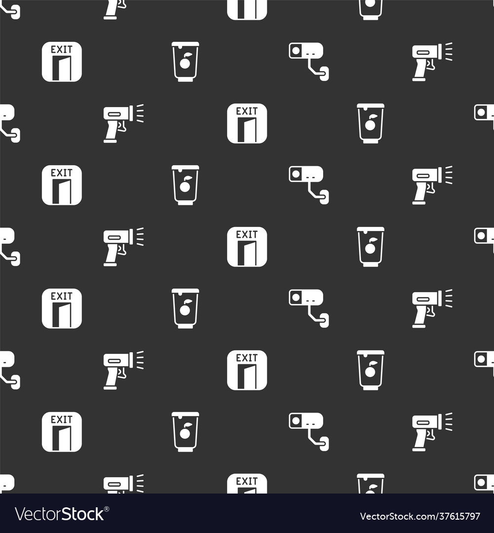 Set security camera scanner scanning bar code vector image Set security camera scanner scanning bar code