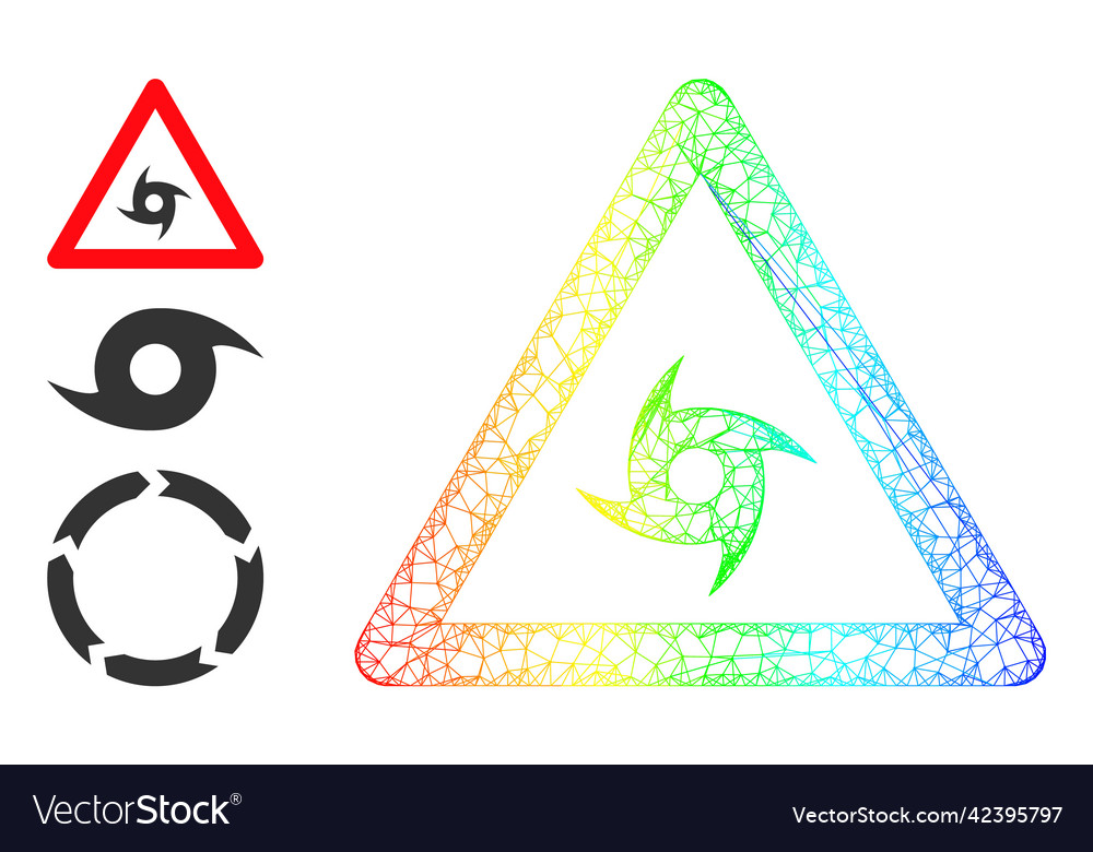 Spectrum gradient irregular mesh hurricane warning vector image Spectrum gradient irregular mesh hurricane warning