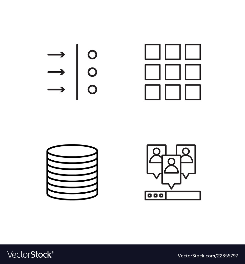 Web simple outlined icons set