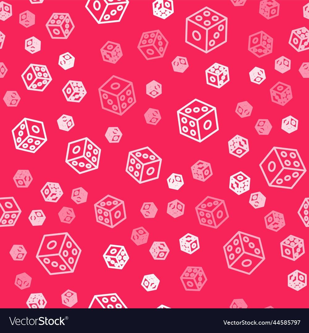 White line game dice icon isolated seamless