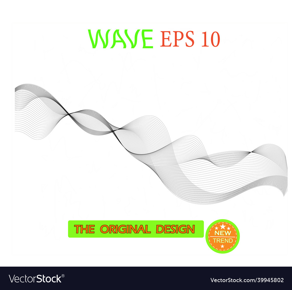Abstract black wave design element