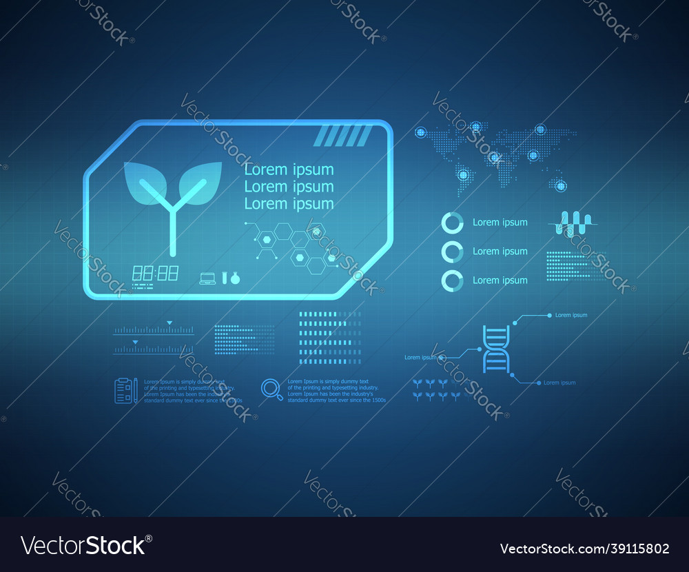 Abstract ecology futuristic hud display interface