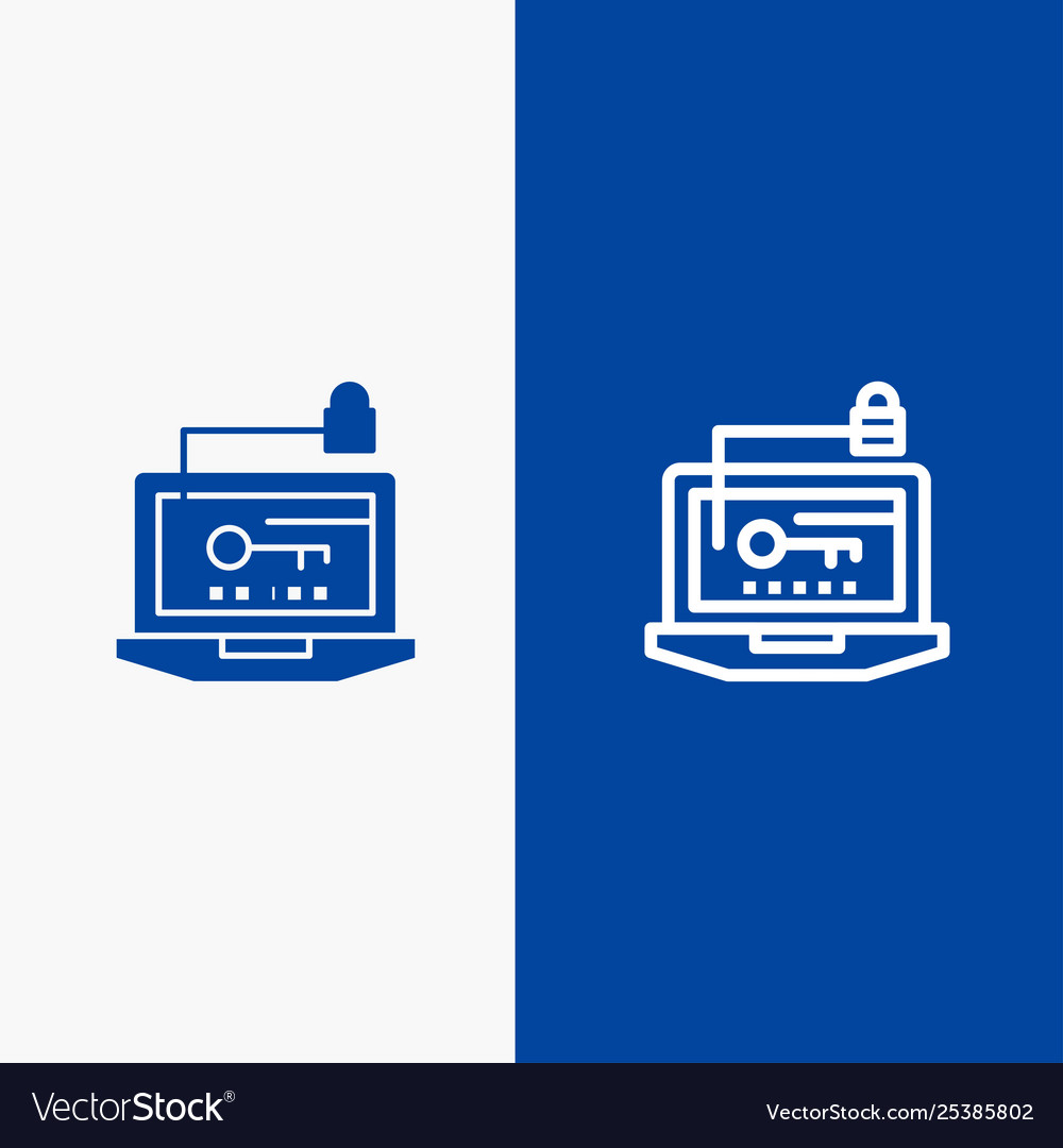 Access computer hardware key laptop line vector image Access computer hardware key laptop line