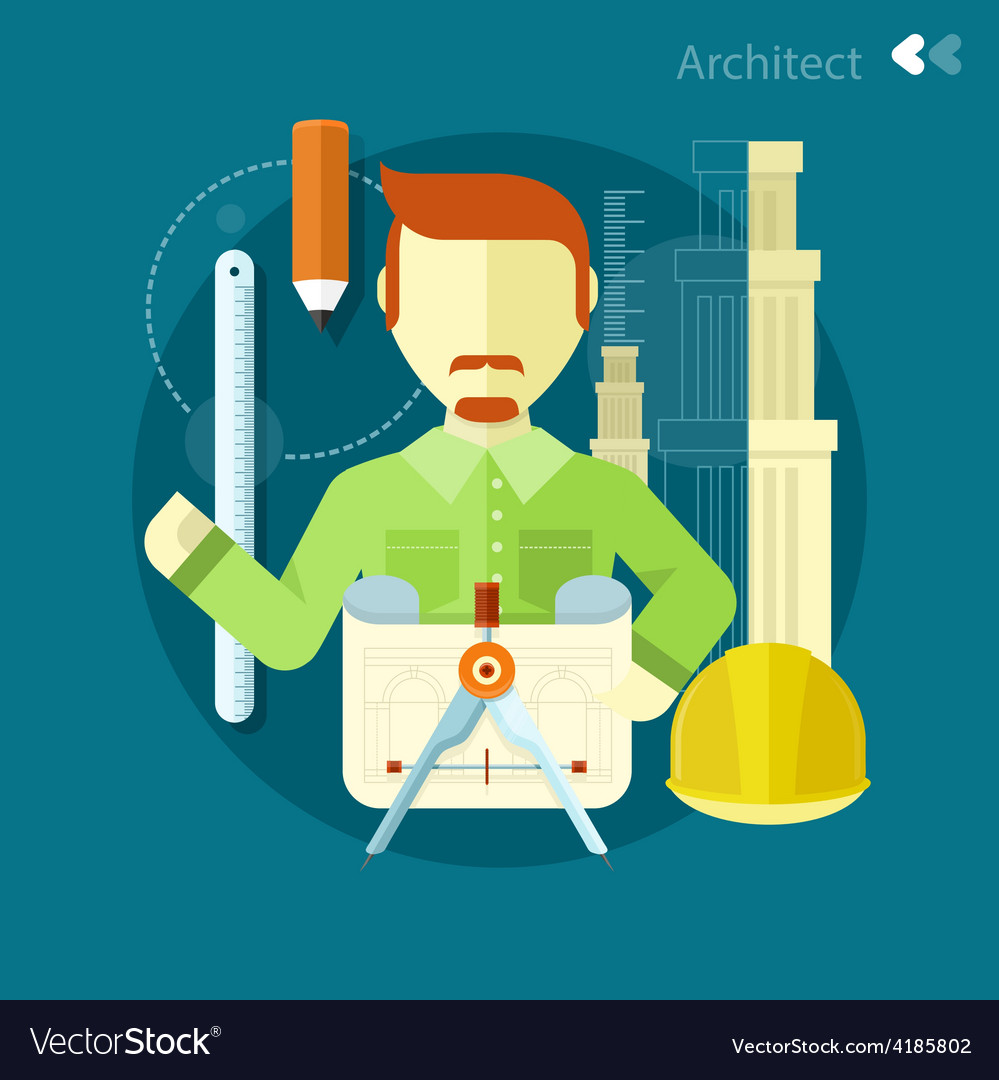 Architect constructor worker at his work place