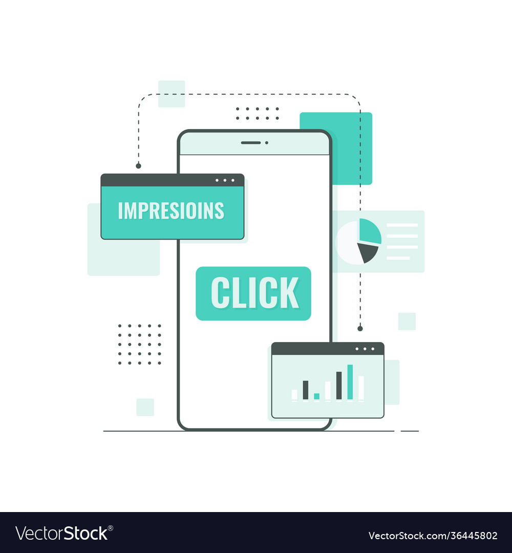 Click through rate line concept vector image Click through rate line concept