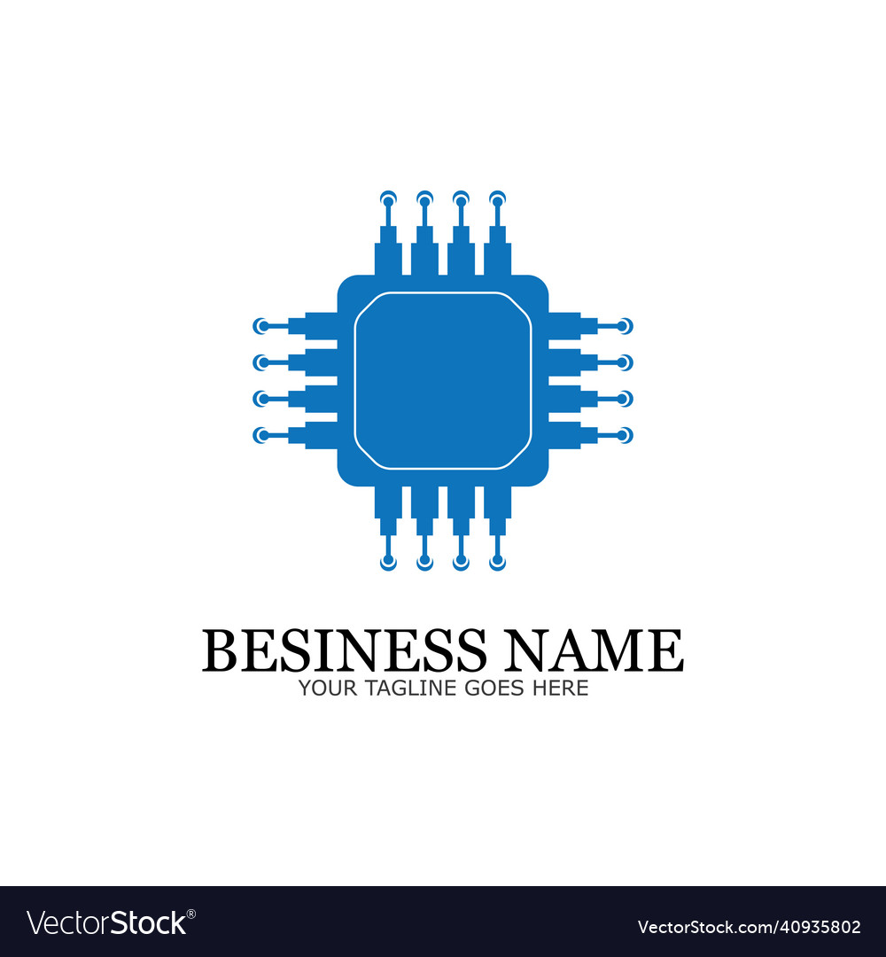 Cpu processor line icon for websites and mobile