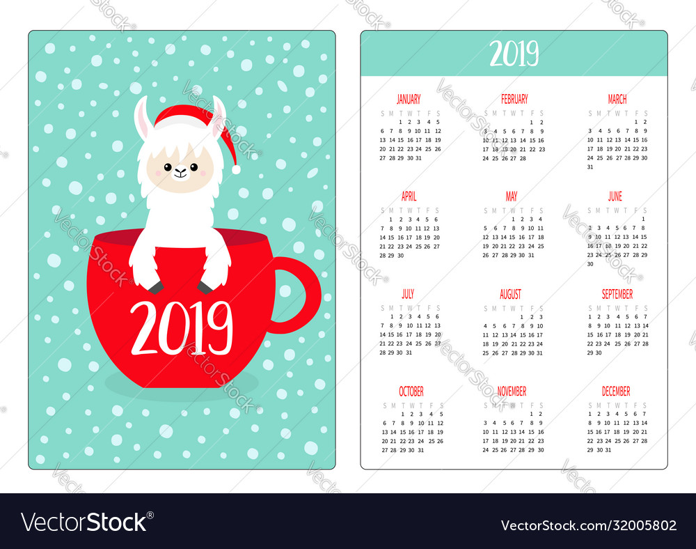 Cute llama alpaca coffee tea cup santa hat pocket