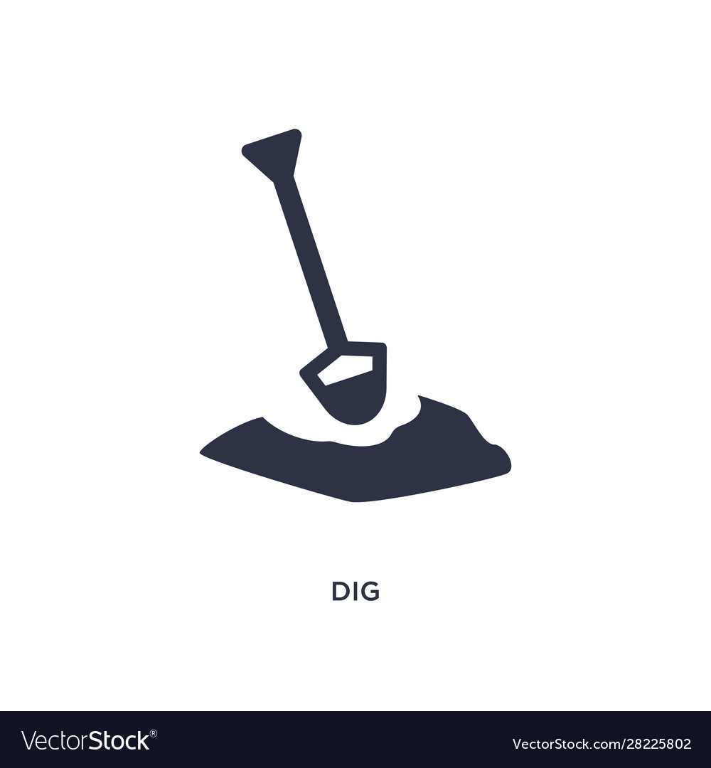 Dig icon on white background simple element from vector image Dig icon on white background simple element from