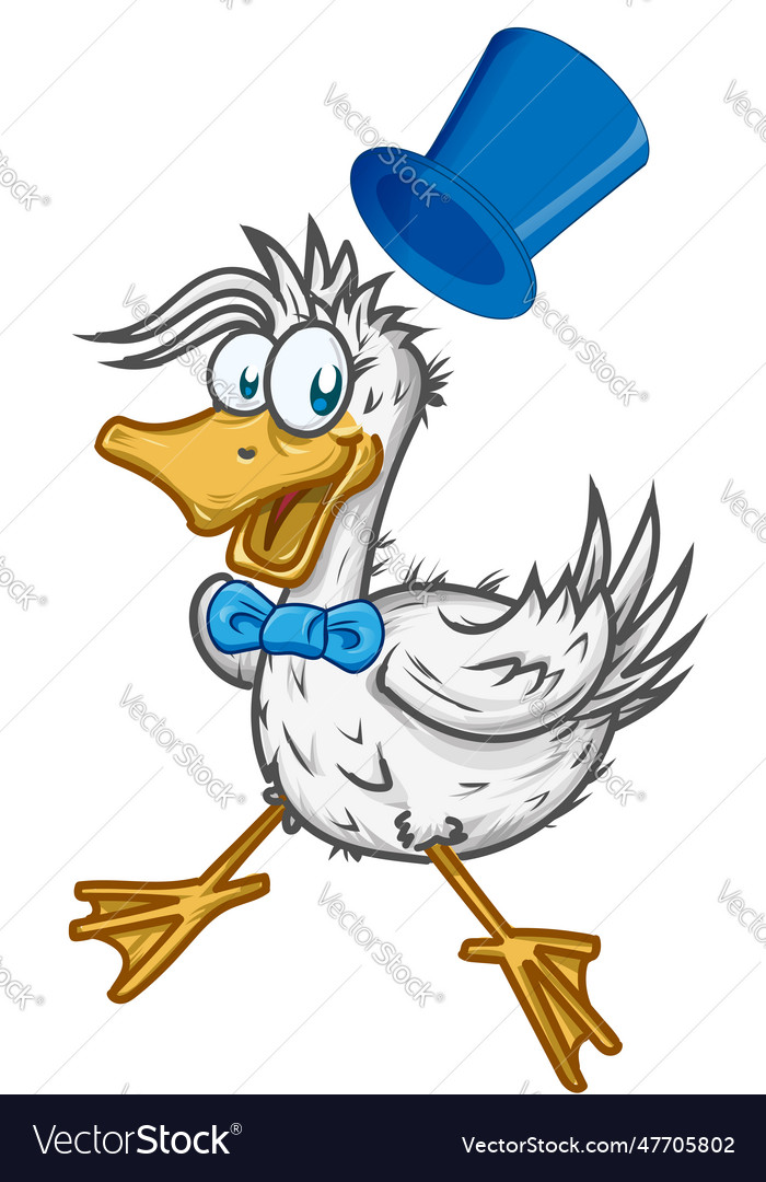 Expression of surprise cartoon duck mascot Vector Image