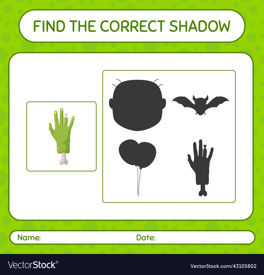 Find the correct shadows game with zombies hand