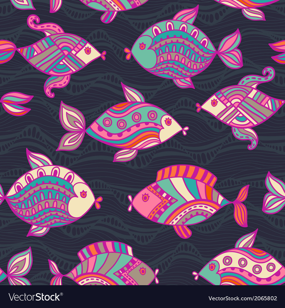 Fish pattern in abstract style