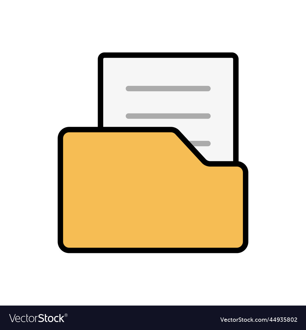 Folder and document icons vector image Folder and document icons