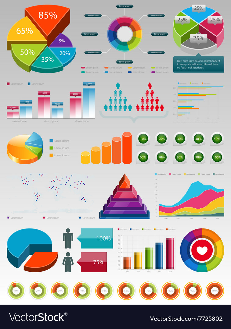 Glossy colorful infographic elements Royalty Free Vector