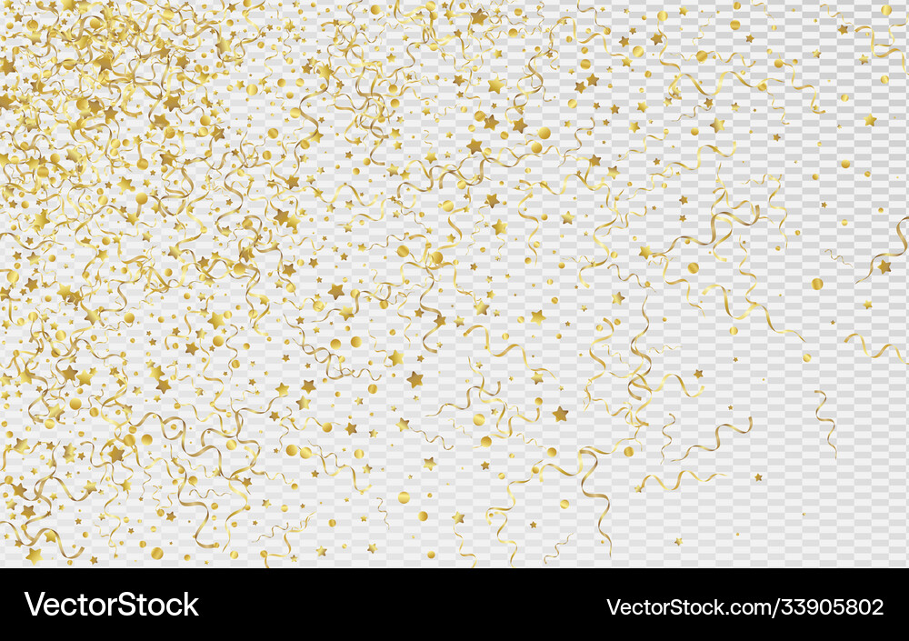 Gold Star Isolated Transparent Background Vector Image