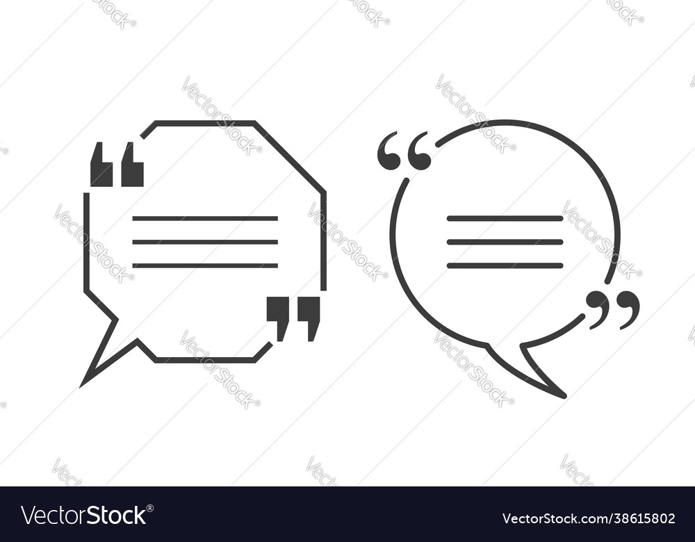 Hexagonal and round quote icons empty text boxes Vector Image Hexagonal and round quote icons empty text boxes