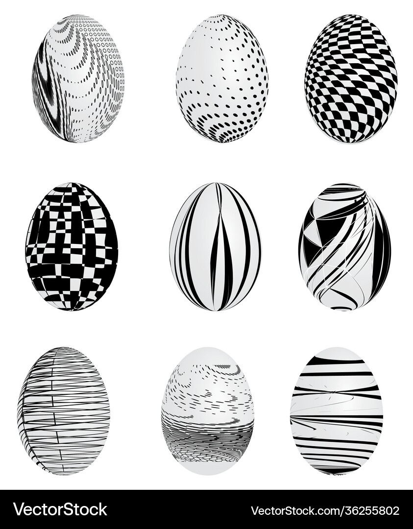 Isolated easter egg on a white background set Vector Image