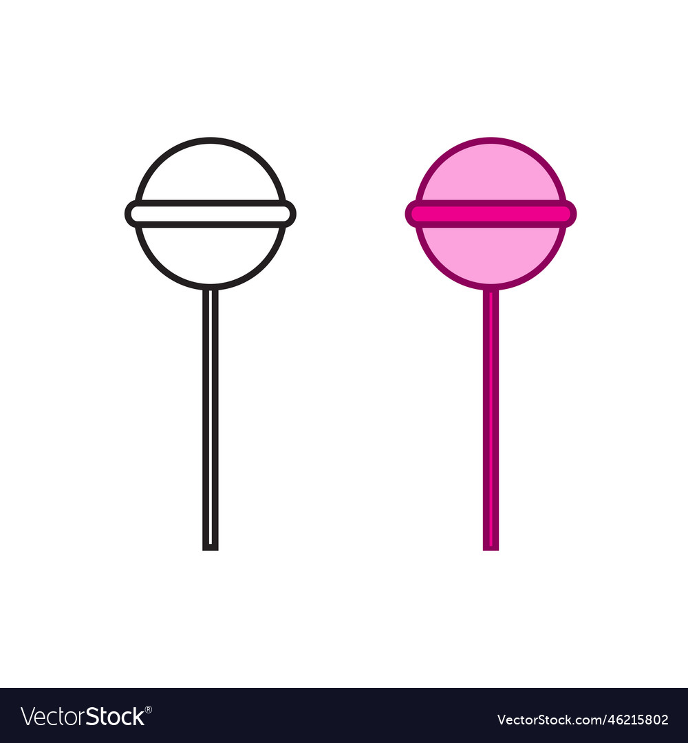 Lollipop candy logo icon colorful and outline