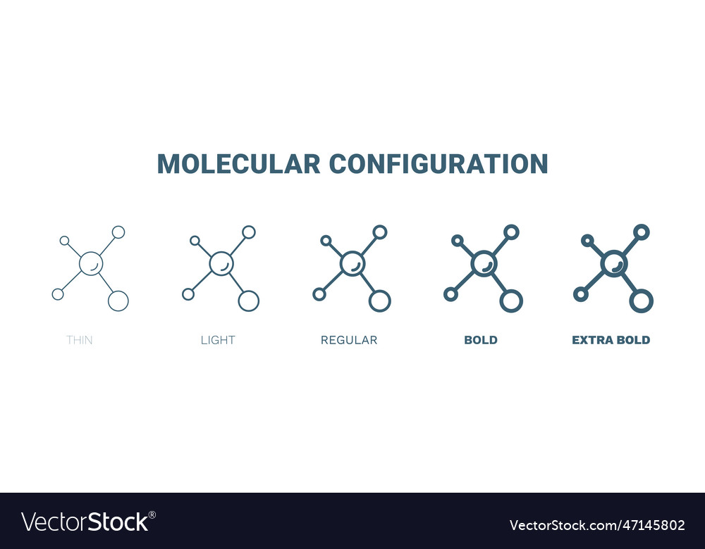 Molecular configuration icon thin light regular vector image Molecular configuration icon thin light regular