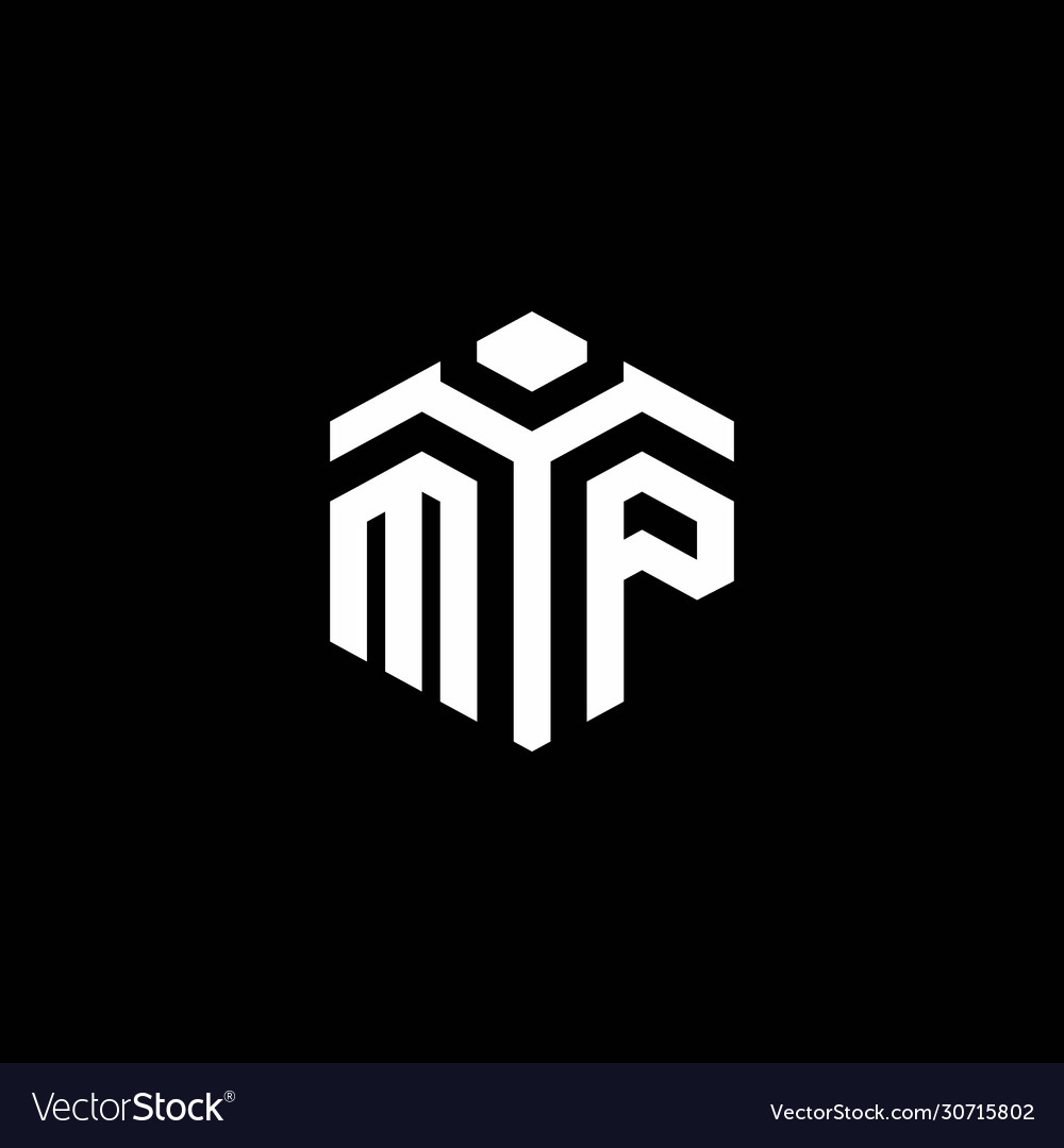 Mp monogram logo with abstract hexagon style