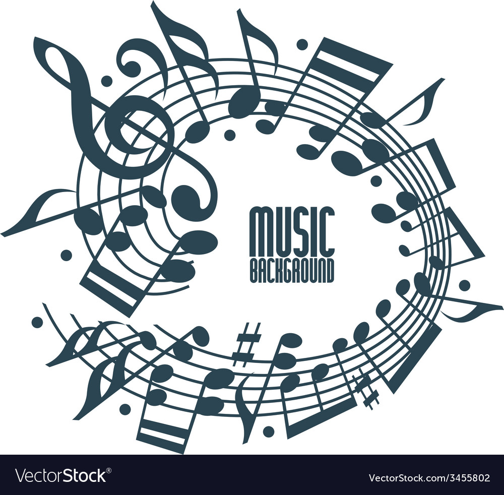 Music Notes Background with Clef