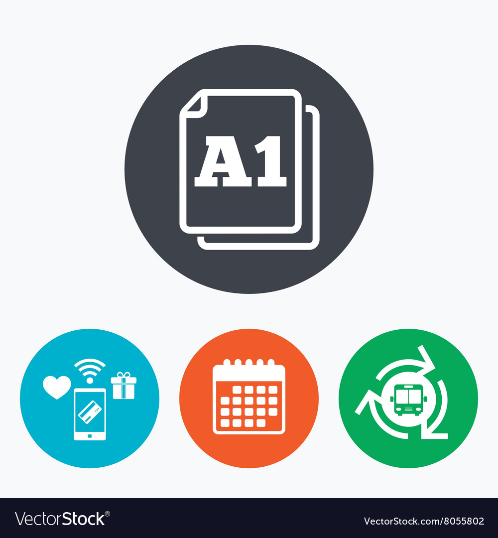 Paper size a1 standard icon document symbol