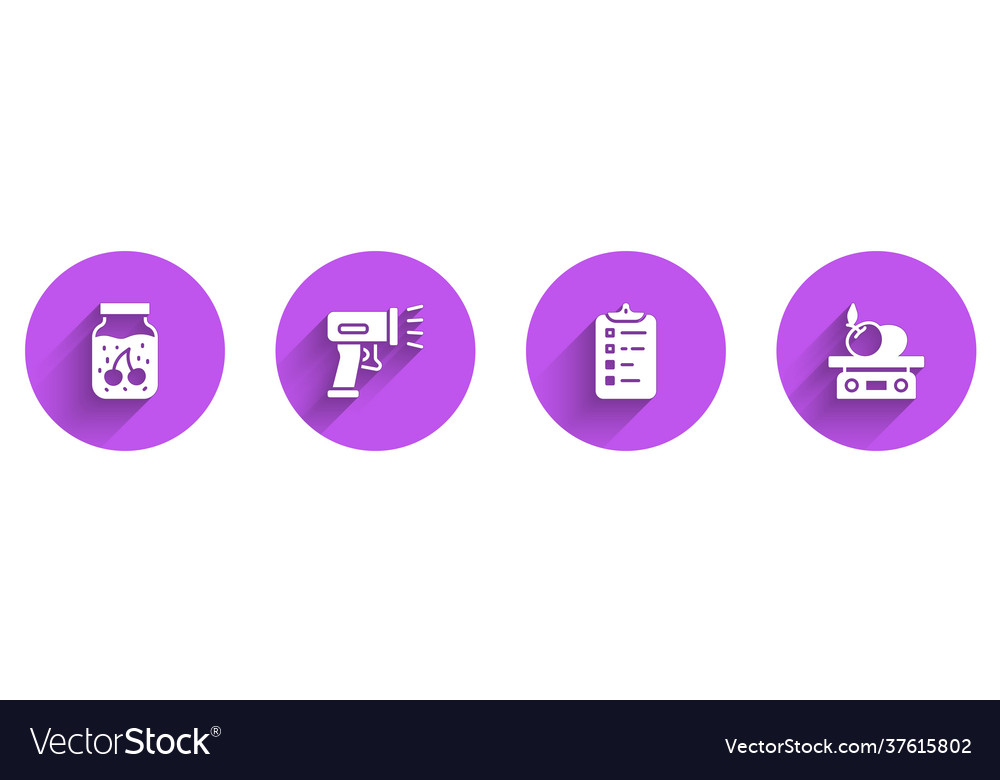 Set jam jar scanner scanning bar code shopping vector image Set jam jar scanner scanning bar code shopping
