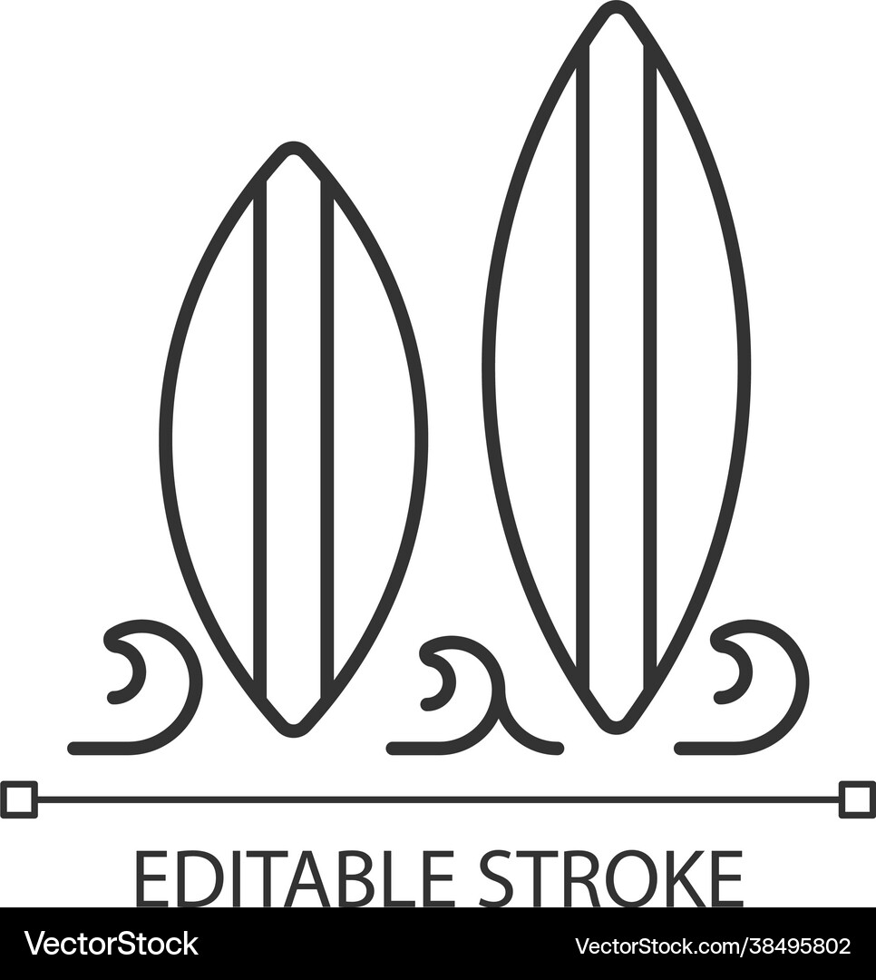 Surfboard linear icon Royalty Free Vector Image