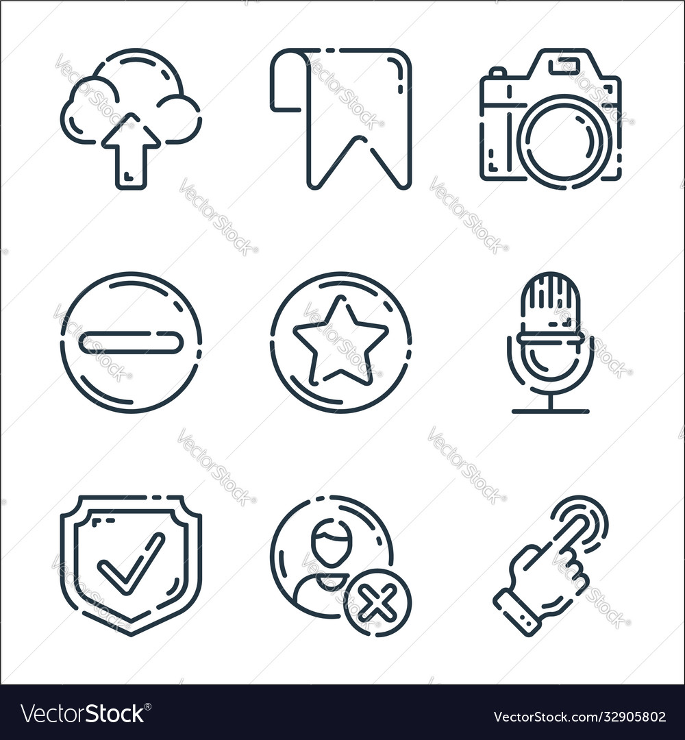 User interface line icons linear set quality