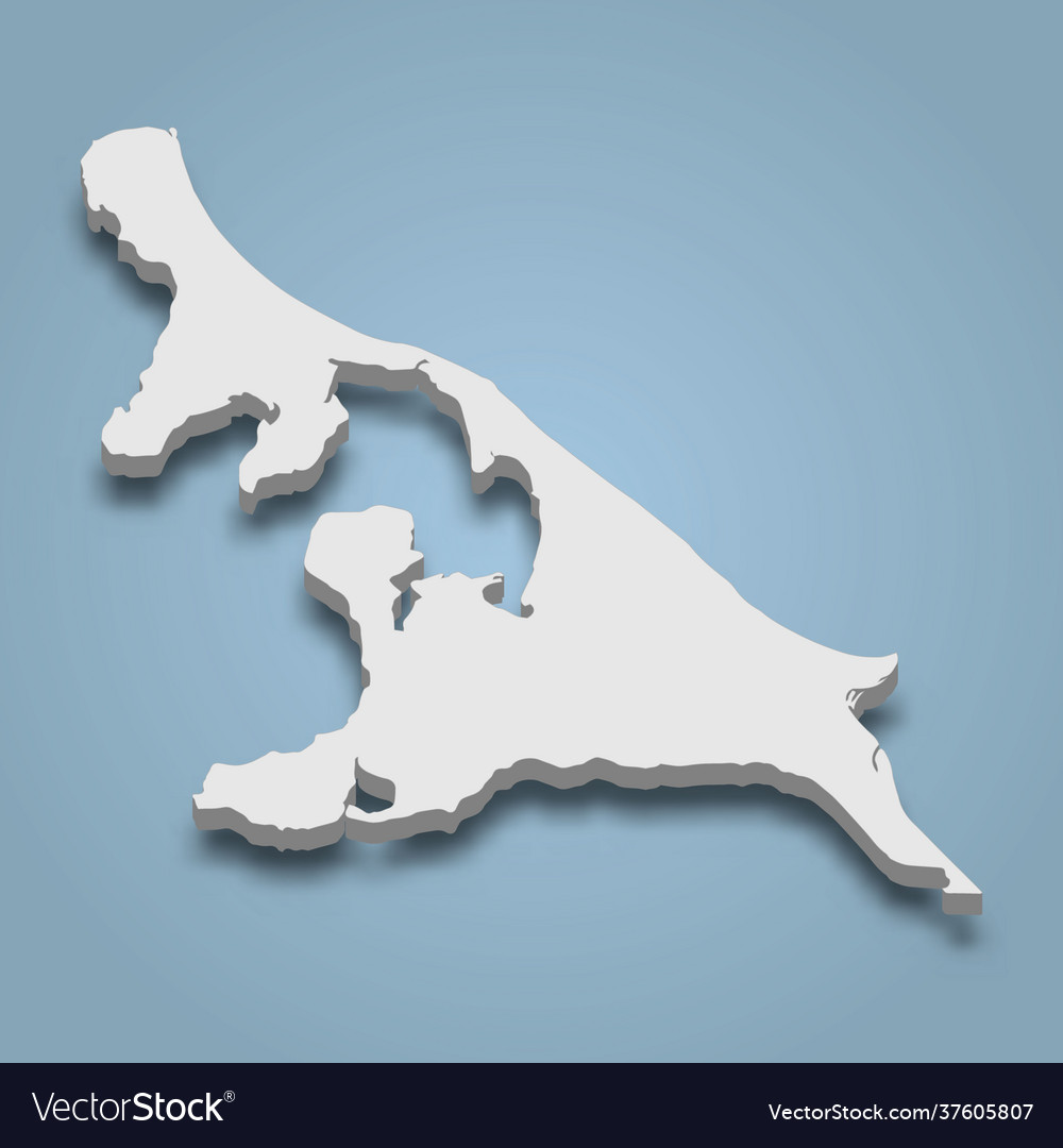 3d isometric map usedom is an island in germany Vector Image