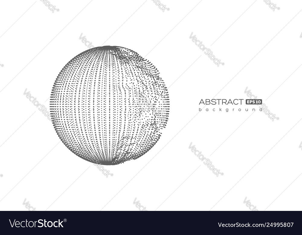 Abstract globe sphere with destroyed effect vector image Abstract globe sphere with destroyed effect
