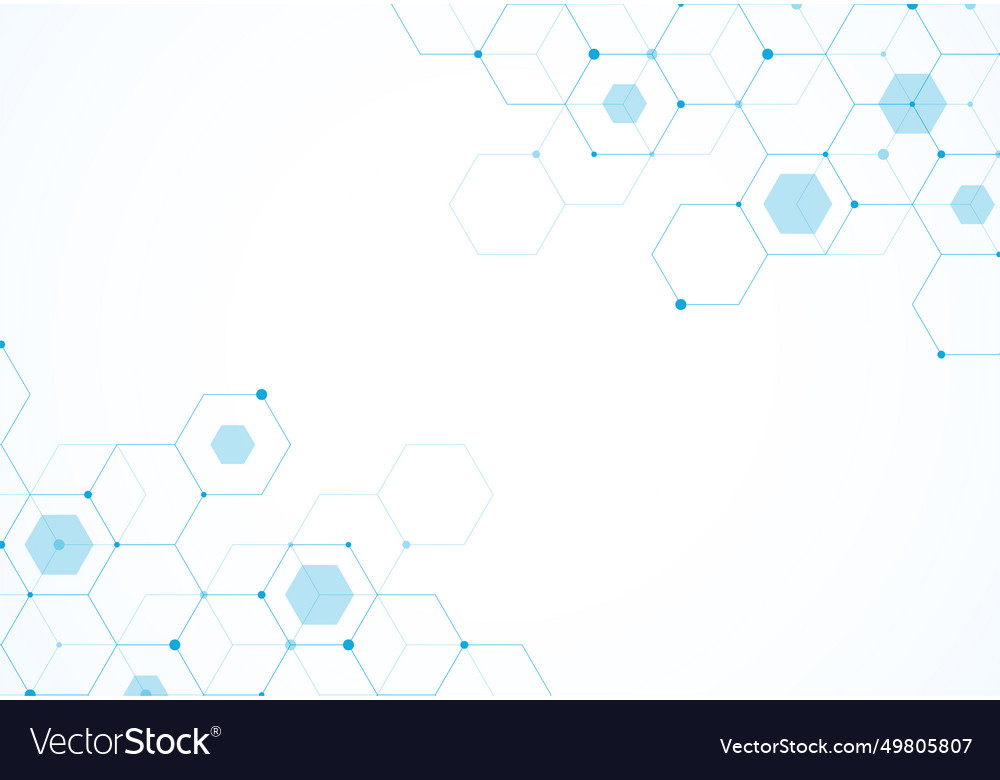 Abstract hexagonal molecular structures Royalty Free Vector