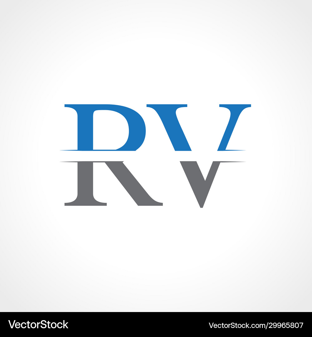 Abstract letter rv logo design template creative Vector Image