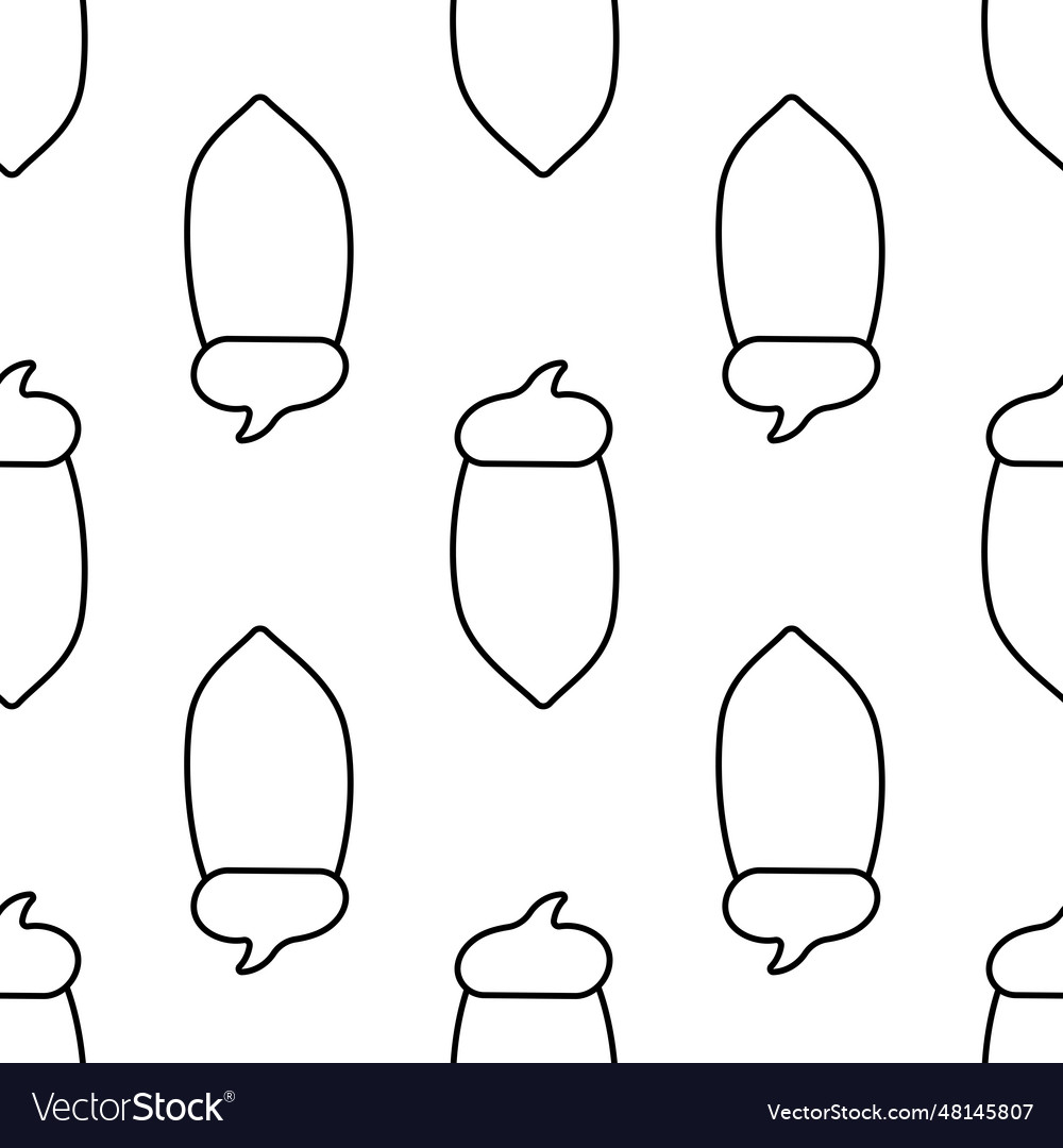 Acorn walnut forest tree pattern line icon vector image Acorn walnut forest tree pattern line icon