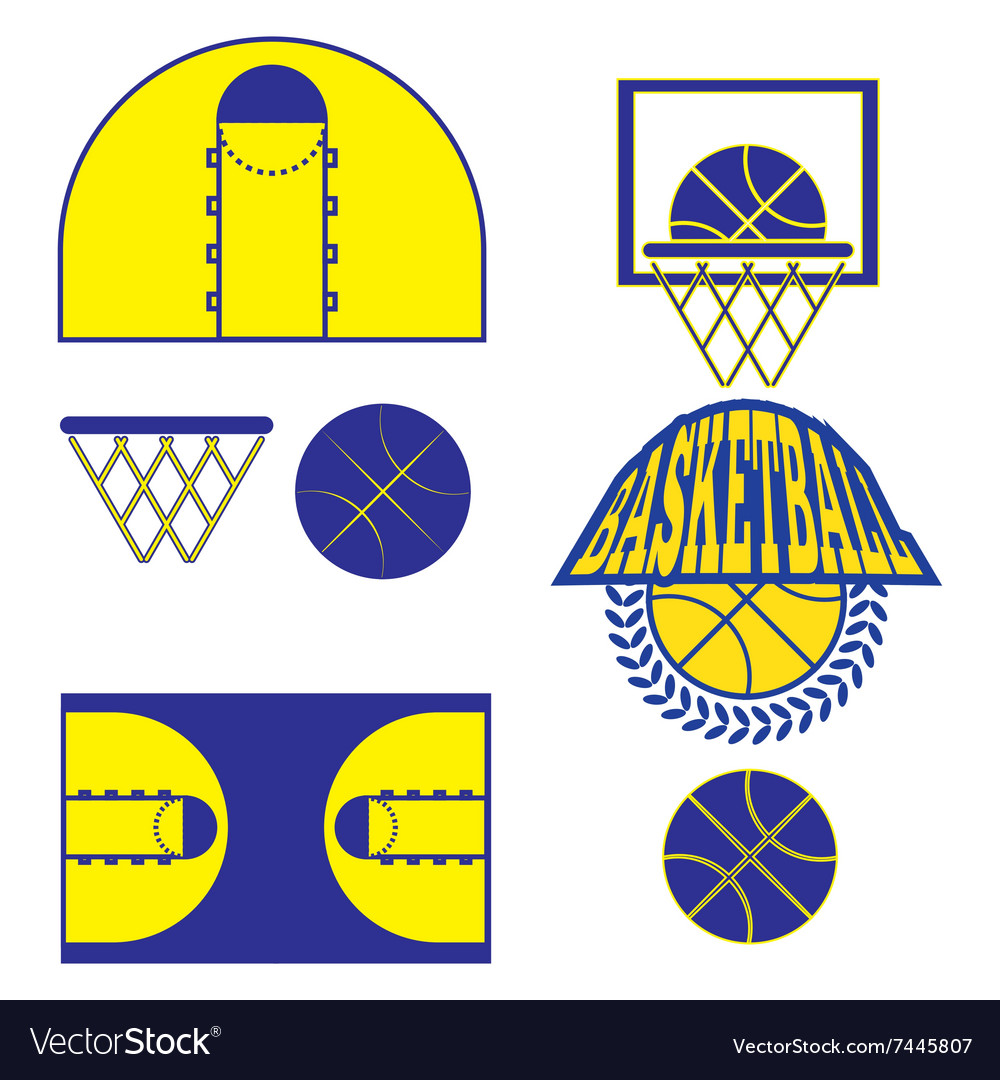 Basketball game objects icons