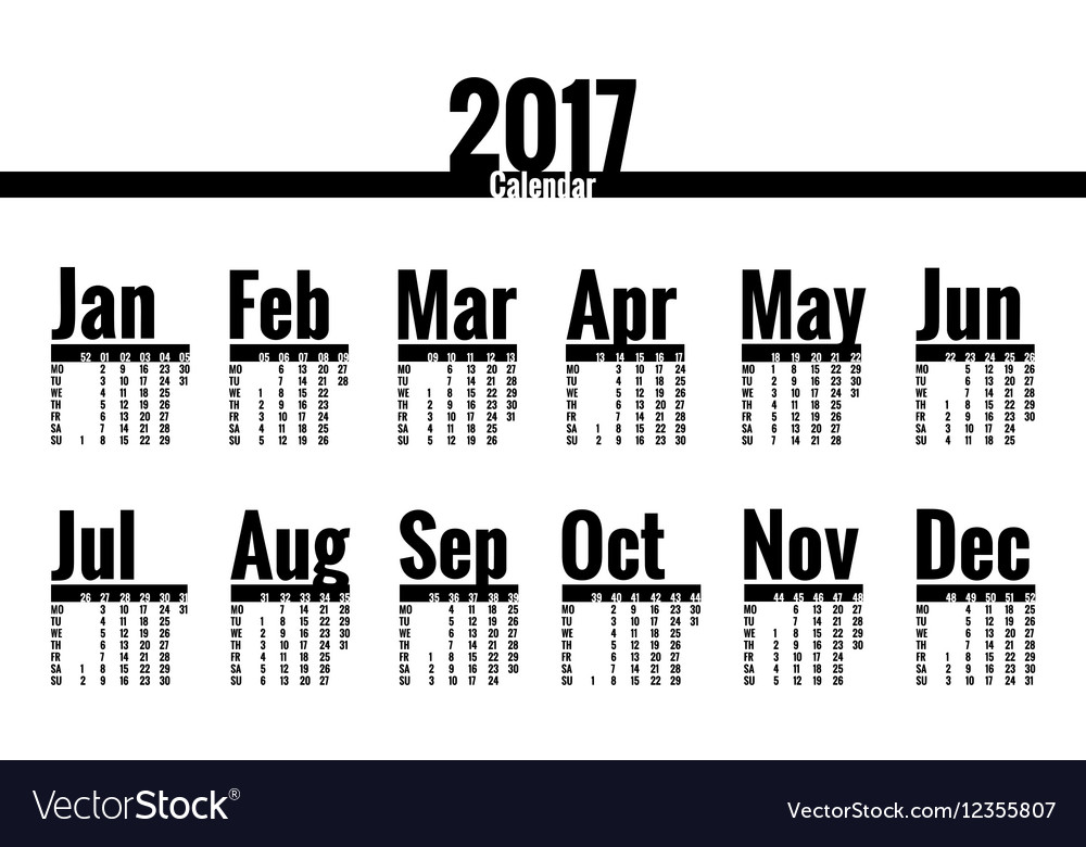 Kalender 2017 Jahr