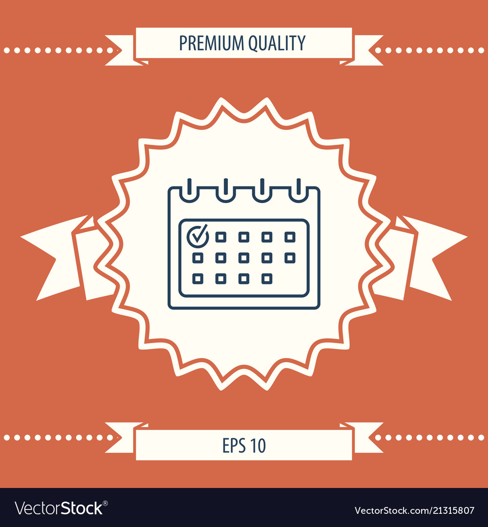 Calendar with check mark- line icon