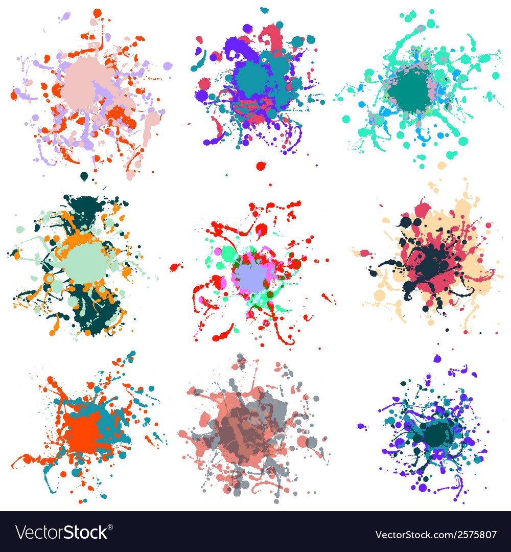 Colorful paint splashes on white plus eps10