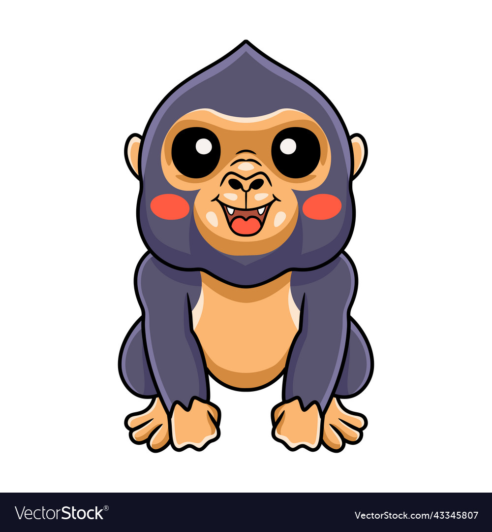 Cute little king kong cartoon sitting Royalty Free Vector Cute little king kong cartoon sitting Royalty Free Vector
