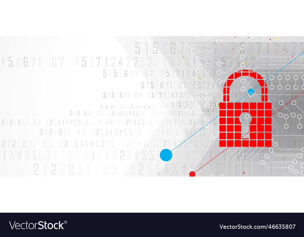 Cybersecurity and information or network vector image Cybersecurity and information or network