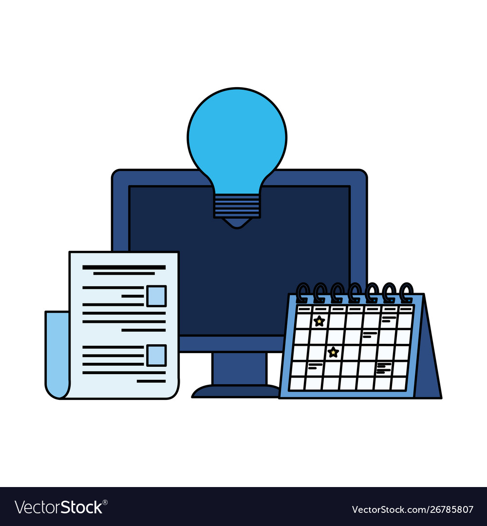 Desktop computer with paper document