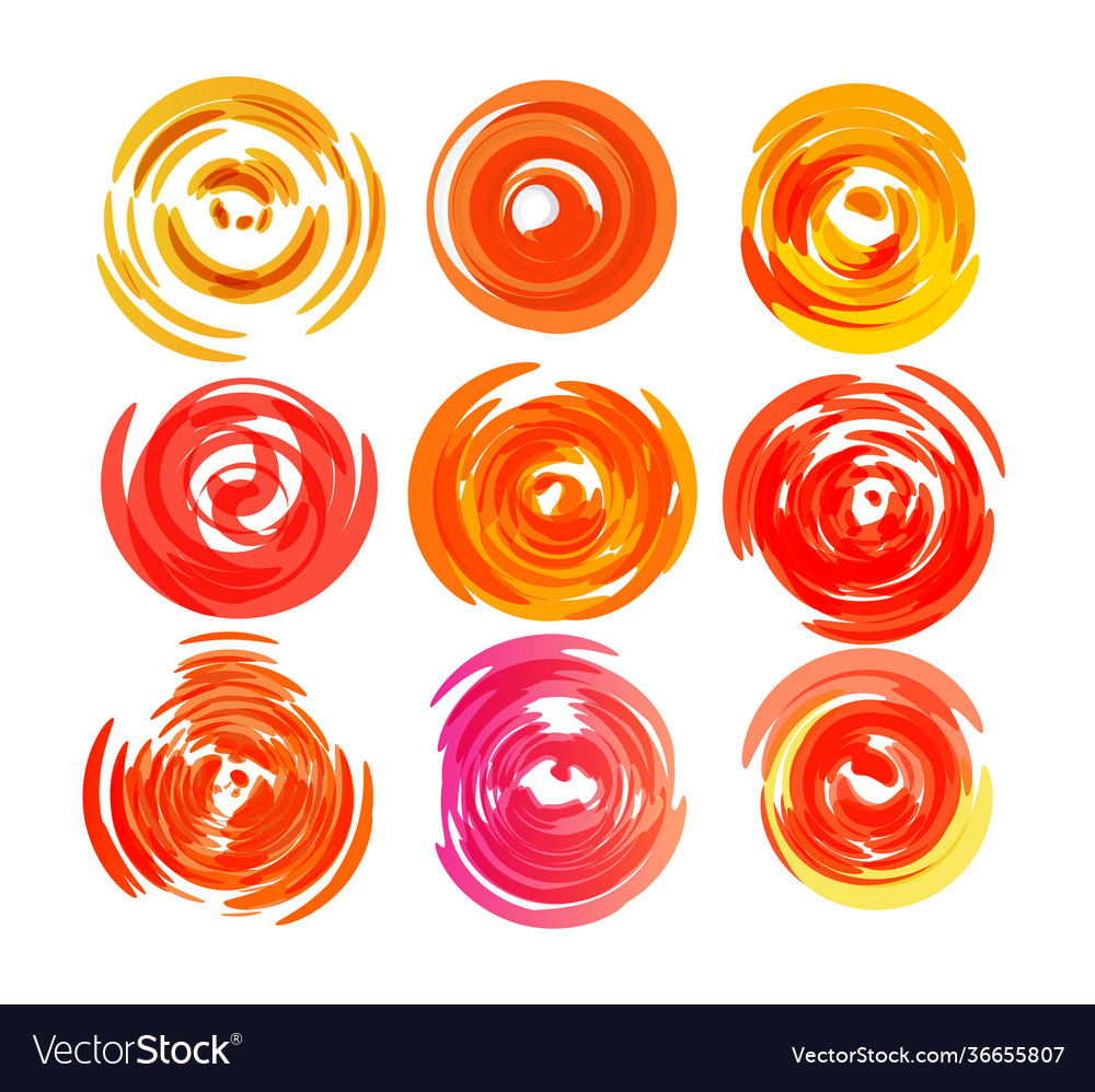 Dynamic Sun Icon Set - Red & Orange