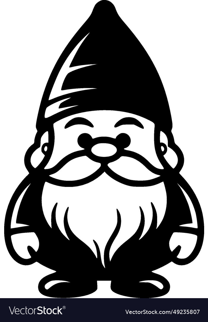 Gnome - minimalist and flat logo Royalty Free Vector Image