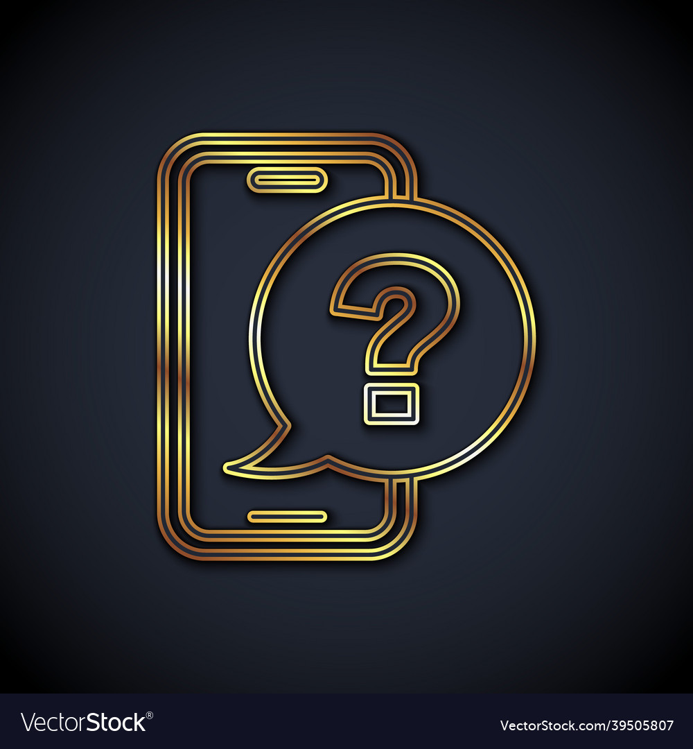 Gold line telephone 24 hours support icon isolated