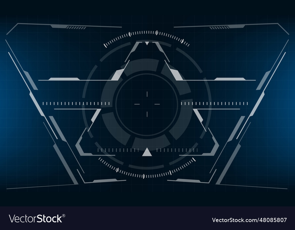 Hud sci-fi interface screen view design virtual Vector Image