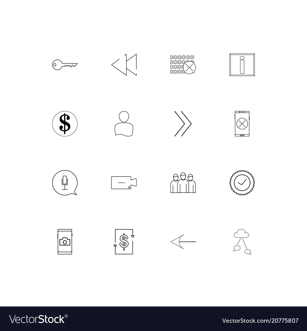 Interface linear thin icons set outlined simple